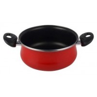 OLLA CON TAPA CRISTAL MAGEFESA K2 ROJO 24 ACERO