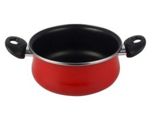 OLLA CON TAPA CRISTAL MAGEFESA K2 ROJO 24 ACERO