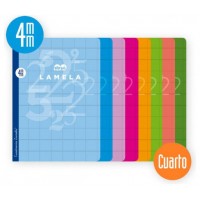 LIBRETA CUBIERTA BASICA FORMATO A4 RAYADO 4 MM 50 HOJAS SURTIDOS LAMELA 06A4004 (MIN10) (Espera 4 dias)