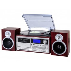 TOCADISCOS ESTÉREO 25W BLUETOOTH USB SD AUX-IN CODIFICACIÓN CASSETTE TREVI MADER