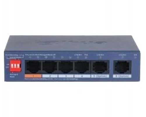 (DH-CS4006-4GT-60-V2) DAHUA SWITCH 6 PUERTOS CLOUD MANAGED GIGABIT, 4 PUERTOS POE, 60W, HI-POE, L2 (Espera 4 dias)