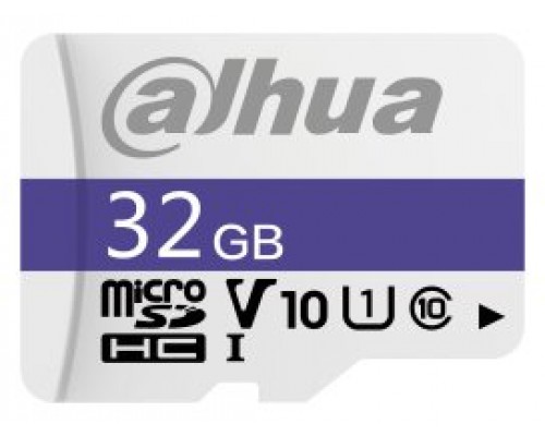 DAHUA MICROSD 32GB MICROSD CARD, READ SPEED UP TO 95 MB/S, WRITE SPEED UP TO 25 MB/S, SPEED CLASS C10, U1, V10, TBW 20TB (DHI-TF-C100/32GB) (Espera 4 dias)