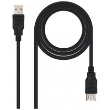 CABLE USB 2.0 TIPO A/M-A/H 1.8M NEGRO NANOCABLE (Espera 4 dias)