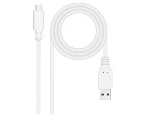 NANOCABLE CABLE USB 2.0 3A, TIPO USB-C/M-A/M, BLANCO, 1.5 M