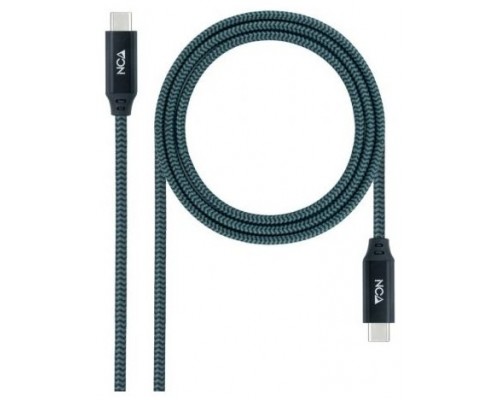 CABLE TYPE-C A TYPE-C USB 3.2 GRIS/NEGRO 0.5M NANOCABLE (Espera 4 dias)