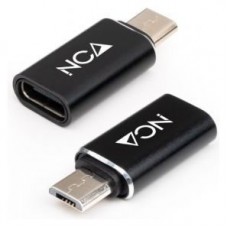 ADAPTADOR MICRO USB/M A USB-C/H, ALUMINIO NEGRO