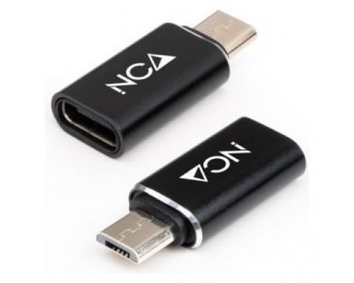 ADAPTADOR MICRO USB/M A USB-C/H ALUMINIO NEGRO