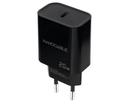 CARGADOR USB-C PD 20W NEGRO NANOCABLE 10.10.2006