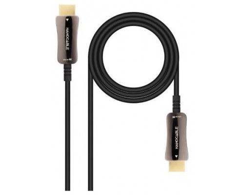 NANOCABLE CABLE HDMI V2.1 AOC 8K@60HZ 4K@120HZ 48GBPS A/M-A/M, NEGRO, 10 M