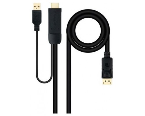 CABLE CONVERSOR HDMI A DP, HDMI/M-DP/M NEGRO 1.8 M