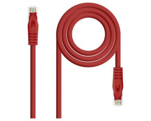 CABLE DE RED LATIGUILLO RJ45 UTP CAT6A AWG24 0.5 M ROJO NANOCABLE (Espera 4 dias)