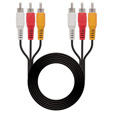 NANOCABLE 10.24.0830, 30 m, 3 x RCA, 3 x RCA, Macho, Hembra, Negro