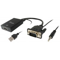 Adaptador Vga Macho A Hdmi Hembra Con Audio Jack