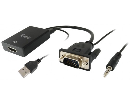 Adaptador Vga Macho A Hdmi Hembra Con Audio Jack