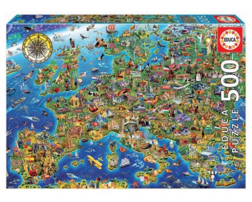 Educa Crazy European Map Puzzle rompecabezas 500 pieza(s) (Espera 4 dias)