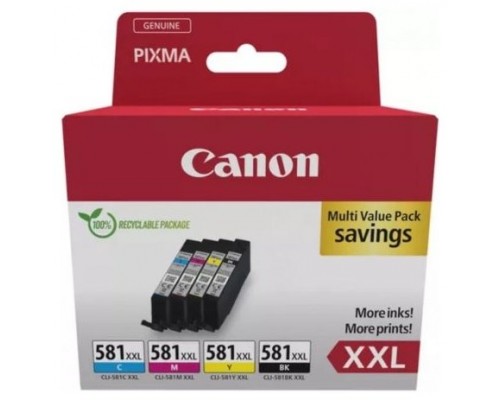 CANON CLI581XXL CMYB Multipack ECOPACK Pixma TR8550 TS6250 MULTIPACK 4- COLORES