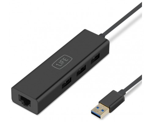 1LIFE - Hub 3x USB 3.0 + Tarjeta de red RJ45 Gigabit