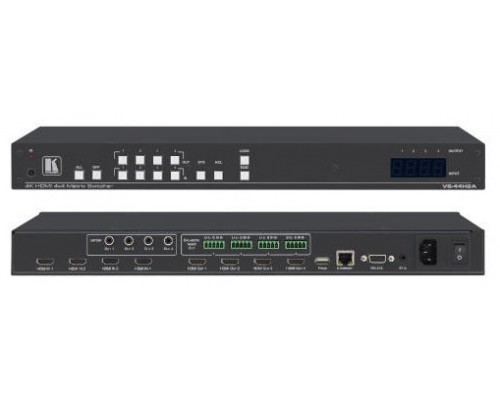 KRAMER / CONMUTADOR 4X4 / 4K HDR / MATRIX SWITCHER WITH AUDIO DE-EMBEDDING / VS-44H2A (Espera 4 dias)