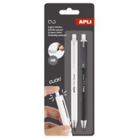 PACK 2 LAPICES RETRACTIL INFINITO NEGRO/BLANCO APLI 20064 (Espera 4 dias)