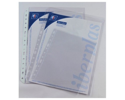 CAJA 100 FUNDAS FORMATO CUARTO PVC CRISTAL EXTRA 100 MICRAS MULTITALADRO IBERPLAS 201100 (Espera 4 dias)