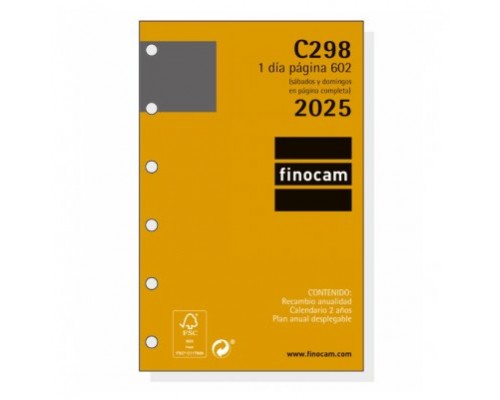 RECAMBIO ANUAL 2025 C298 CLASSIC602 73X114MM DIA PAGINA FINOCAM 201310025 (Espera 4 dias)