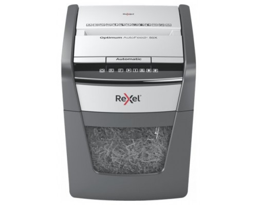 Rexel Optimum AutoFeed+ 50X triturador de papel Corte cruzado 55 dB 22 cm Negro, Gris (Espera 4 dias)
