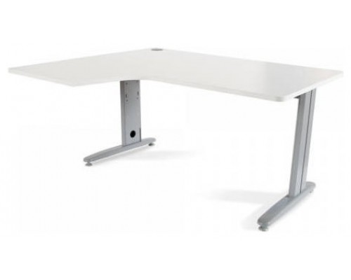 MESA DE OFICINA SERIE METAL FORMA L IZQUIERDA 160X120 GRIS / BLANCO ROCADA 2053AC04 (Espera 4 dias)