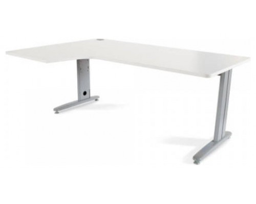 MESA DE OFICINA SERIE METAL FORMA L IZQUIERDA 180X120 GRIS / BLANCO ROCADA 2054AC04 (Espera 4 dias)