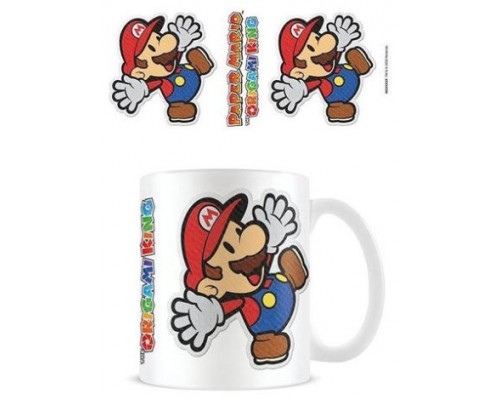 TAZA DESAYUNO SUPER MARIO PAPER MARIO PEGATINA PYRAMID REDSTRING MG26046 (Espera 4 dias)