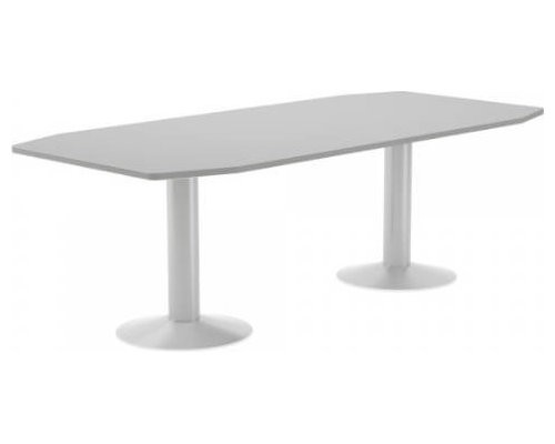 MESA DE REUNIONES 220X100X72CM. COLOR: PATA METALICA BLANCA / TABLERO GRIS ROCADA 3003ATW02 (Espera 4 dias)