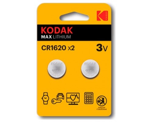 Pila Kodak Boton Litio Cr1620 3v Blister 2 Unidades