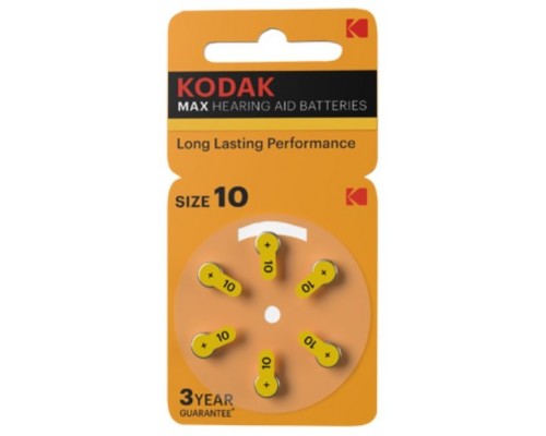 Pila Kodak Max Para Audifonos P10 Blister 6 Unidades