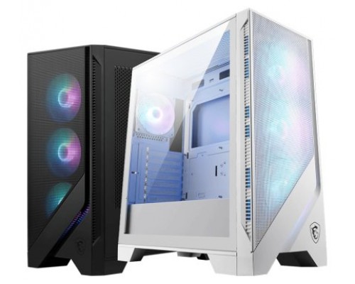 CAJA MSI MAG FORGE 320R AIRFLOW WHITE,1x2.5"+2x2.5”/3.5”,3x120MM+1x120MM (ARGB),2xUSB3.2,+AUDIO+MICRO,RGB,MID-TOWER(BLANCO) (Espera 4 dias)