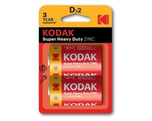 PILAS LR20 D KODAK EXTRA HEAVY DUTY ZINC PACK 2