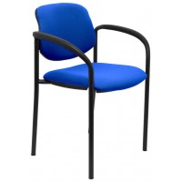 PIQUERAS Y CRESPO NOWY STYL Silla fija Styl bali azul marino chasis negro con brazos