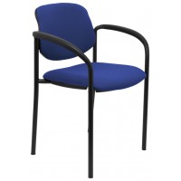 PIQUERAS Y CRESPO NOWY STYL Silla fija Styl bali azul chasis negro con brazos