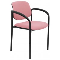 PIQUERAS Y CRESPO NOWY STYL Silla fija Styl bali rosa chasis negro con brazos