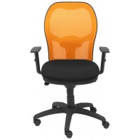 PIQUERAS Y CRESPO Silla Jorquera malla naranja asiento bali negro