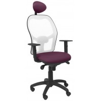 PIQUERAS Y CRESPO Silla Jorquera malla blanca asiento bali morado con cabecero fijo