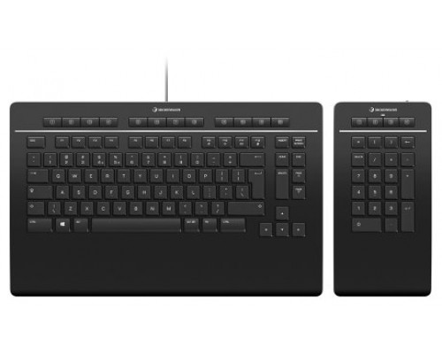 3Dconnexion Keyboard Pro with Numpad teclado Oficina USB + RF Wireless + Bluetooth QWERTZ Alemán Negro (Espera 4 dias)