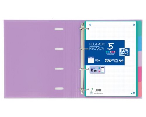 SEPARADORES CARTULINA STRONGLINE A4 5 POSICIONES - 5 COLORES PASTEL OXFORD 400149956 (Espera 4 dias)