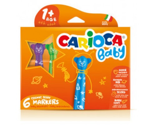 ESTUCHE ROTULADOR BABY TEDDY MARKER 1+ 6 PCS CARIOCA 42815 (Espera 4 dias)