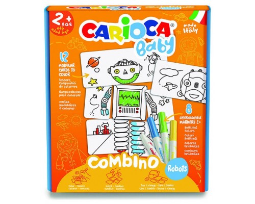 SET BABY COMBINO 2+ ROBOTS + 8 ROTULADORES CARIOCA 42896 (Espera 4 dias)