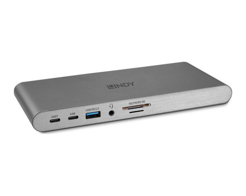 Lindy 43349 base para port&aacute;til y replicador de puertos Al&aacute;mbrico USB 3.2 Gen 1 (3.1 Gen 1) Type-C Plata (Espera 4 dias)