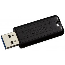 VERBATIM PENDRIVE PINSTRIPE 128GB HIGH SPEED RETRACTIL USB 3.2 NEGRO