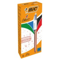 BOLÍGRAFO 4 COLORES PINK GOLD BIC 504894 (Espera 4 dias)