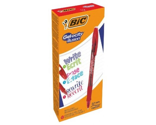 BOLIGRAFO DE GEL BORRABLE ROJO BIC 516524 (MIN12) (Espera 4 dias)