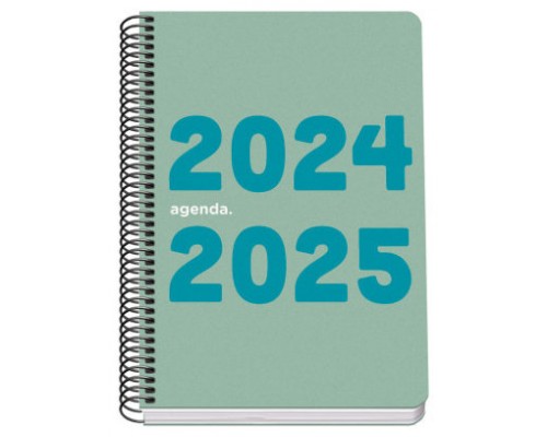 AGENDA ESCOLAR 2024-2025 TAMAÑO A5 TAPA POLIPROPILENO  DÍA PÁGINA MEMORY BASIC VERDE DOHE 51757 (Espera 4 dias)