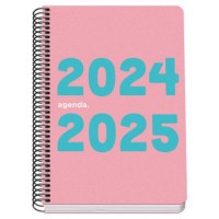 AGENDA ESCOLAR 2024-2025 TAMAÑO A5 TAPA POLIPROPILENO  SEMANA VISTA MEMORY BASIC ROSA DOHE 51760 (Espera 4 dias)