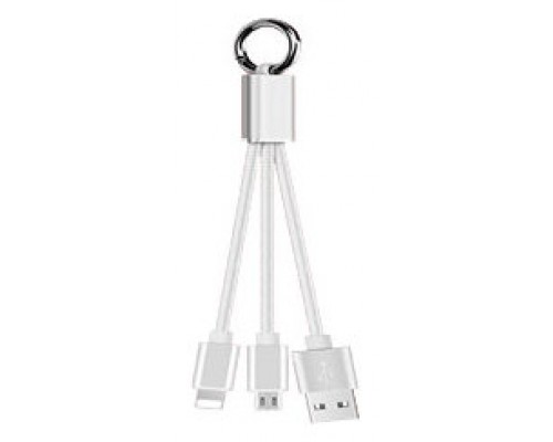 Cable USB a Micro USB+Lightning 8 Pines Anilla Metal 15cm Biwond (Espera 2 dias)